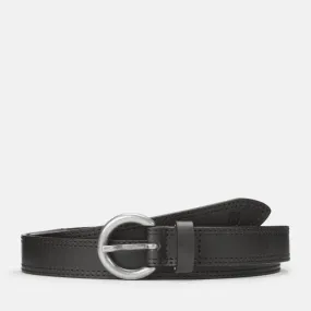 Ceinture de 25 mm/1 pouce à boucle ovale pour femme en noir